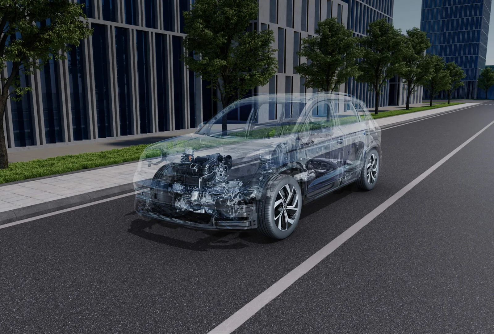 Volkswagen Tharu: иллюстрация расположения силовой установки 1.5 TSI EVO II